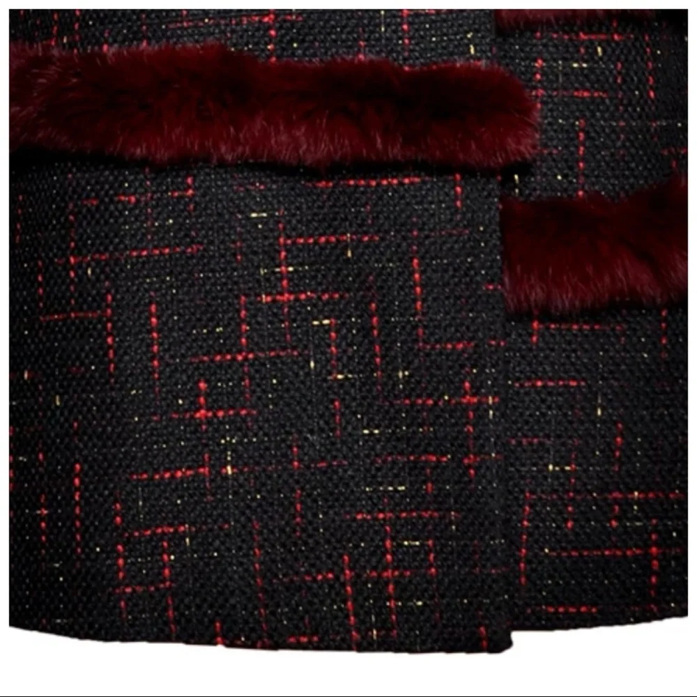Gorgeous Fur Trim Tweed Long Jacket The Iphigenyah - Picture 10 of 12